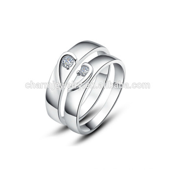 Großhandel 2016 Modeschmuck Kristall Runde 925 Silber Paar Ringe Designs für Frauen SJZ028